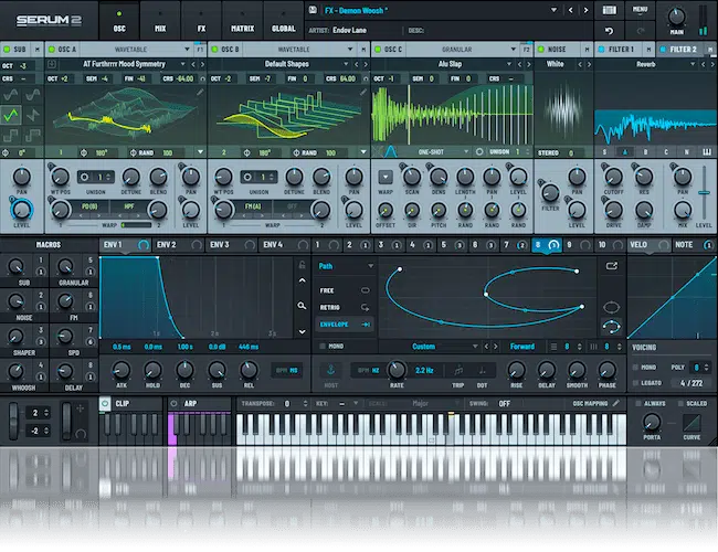 Serum 2 Preset Interface Serum 2 preset interface with oscillators, filters and modulation
