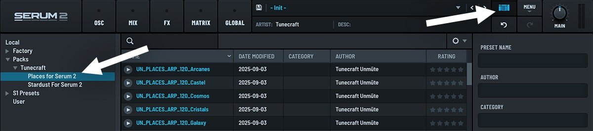 User presets folder in Serum 2