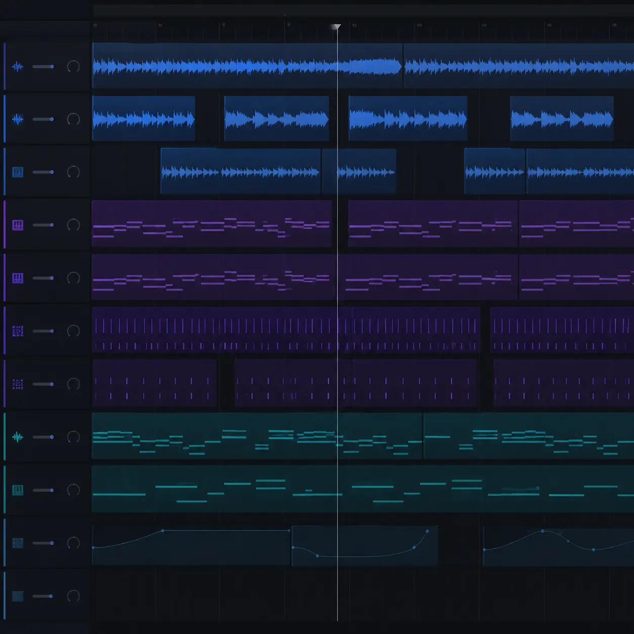 Audio Loops and MIDI Arrangement Preview Audio loops and MIDI arrangement view for a Serum 2 sound pack